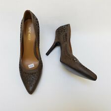 Usado, Sapatos femininos Nine West salto alto perfurado marrom grazia tamanho EUA 7 M comprar usado  Enviando para Brazil