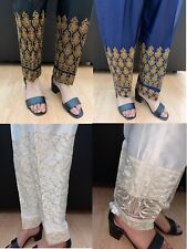 Calças femininas paquistanesas indianas de seda capri lápis bordadas Shalwar SF85 comprar usado  Enviando para Brazil