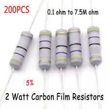 Resistores de filme de carbono de 2 watts 5% 177 valores disponíveis 0,1 ohm a 7,5M ohm 200 peças comprar usado  Enviando para Brazil
