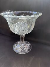 VINTAGE CLEAR CUT GLASS PEDASTAL BOWL for sale  Shipping to South Africa