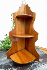 Vtg MCM Pine Corner shelf Three Tier Curio Free Standing Hanging Wall Home Decor for sale  Shipping to South Africa