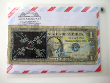 9) A. WARHOL/K. HARING: 1 Dollarnote, amtl. US-Stempel 1987 signiert, skizziert comprar usado  Enviando para Brazil