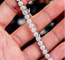 7CT Round Cut Lab-Created Diamond Women's Tennis Bracelet Solid 14k White Gold for sale  Shipping to South Africa