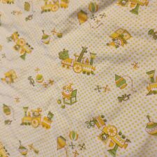 Cobertor de bebê amarelo vintage Carters trens de bolinhas trompete brinquedos palhaço unissex comprar usado  Enviando para Brazil