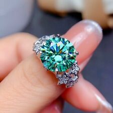 Used, New 9mm Round Cut Blue Green Citrine Gemstone Charm Color Women Girl Silver Ring for sale  Shipping to South Africa