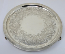 Ornately Decorated Silver Plated Salver Tray Antique c1890s by Hukin & Heath for sale  SALISBURY