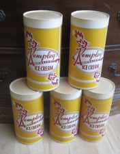 Lote de 5 caixas/recipientes antigos vintage - KEMPLEY'S - ICE CREAM ENDEAVOR WISC., usado comprar usado  Enviando para Brazil