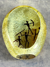 Satava Art Glass 4" Petroglyph Sculpture Paperweight  Signed 1993 for sale  Shipping to South Africa