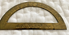 RARE Antique HAND ENGRAVED Brass ENGINEERING Protractor 3 3/4" NR, used for sale  Shipping to South Africa