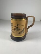 Vintage Florida Beer Mug Tankard Stein Wood Handle Brown Amber EC Gators 12 for sale  Shipping to South Africa