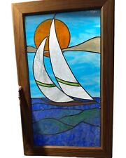 stained glass sailboat panel for sale  Kill Devil Hills