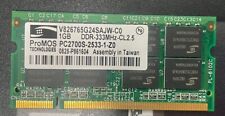 1 GB PC2700 DDR1 DDR333 333 MHZ 200 pines Sodimm Laptop Memory Ram Sodimm 1 MÓDULO, usado segunda mano  Embacar hacia Mexico