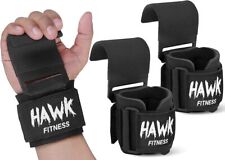 Used, Hawk Sports 17" Weightlifting Hooks with Wrist Straps for Men and Women - Black- for sale  Shipping to South Africa