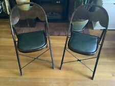 2 brown metallic chairs for sale  Chicago