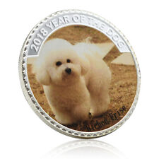 2018 Year of the Dog Bichon Frise moneda de plata mascota coleccionables medalla recuerdo segunda mano  Embacar hacia Mexico