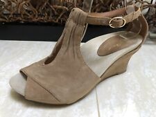 Earthies Veria Too wedge peep toe sandals taupe khaki suede US 8.5 women’s EUC‼️ for sale  Shipping to South Africa