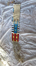 Native American Crow Indian Beaded Pipe Bag Brain Tanned  Hide Quillwork Fringe for sale  Shipping to South Africa
