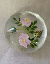 1984 Paul Stankard 3in Art Glass Paperweight #57/100 Apple w/ Blossoms A232 for sale  Shipping to South Africa