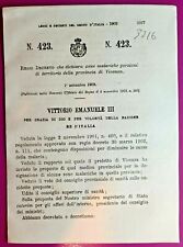 Vicenza regio decreto usato  Italia