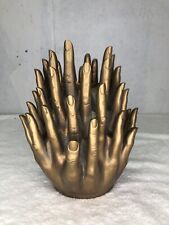 RARE GOLD FINISH TMS VITRUVIAN TOUCHING FINGER CANDLE HOLDER UNIQUE COLOR, used for sale  Shipping to Canada