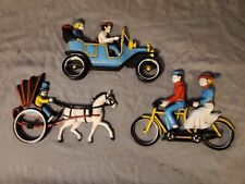DECOR Homco MCM Wall Art Syroco Model T Tandem Bike Horse Carriage 1975 Vintage for sale  Shipping to South Africa