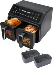  9L Dual Air Frye, 2 XL Air Fryer with 2 Black Silicone Baskets for sale  Shipping to South Africa