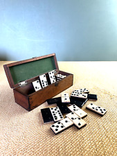 Antique Set of Dominoes. Bone, Ebony & Brass in Mahogany Box 1890-1910 for sale  Shipping to South Africa