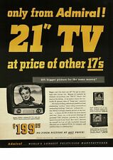 Usado, Televisión Admiral 1952 modelo 121DX11 21" TV de mesa con precio anuncio vintage  segunda mano  Embacar hacia Argentina