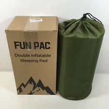 FUN PAC Olive 5" Ultra Thick Self Inflating Double Sleeping Pad For Camping for sale  Shipping to South Africa