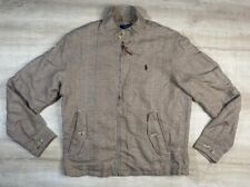 NWOT Polo Ralph Lauren Men's Baracuda Harrington Jacket Plaid Beige Pockets for sale  Shipping to South Africa