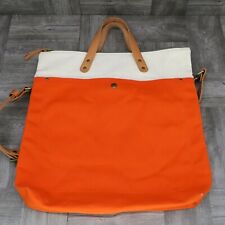 Winter Session Orange Waxed Canvas Felix Bag 2-Way Large Zippered Tote Bag til salgs  Frakt til Norway