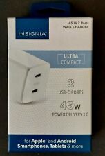 Insignia 45 W 2-Port USB-C Wall Charger for Apple iPhone 13/12/Android White for sale  Shipping to South Africa