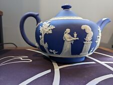 Vintage Antique Wedgwood Royal Blue Jasperware Teapot for sale  Shipping to Canada