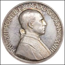 Medalla de Plata Papa Pío XII 1955 Vaticano Estados Papales Original Roma Edición Rara  segunda mano  Embacar hacia Argentina
