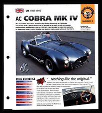 Cobra spec sheet for sale  Gibsonia