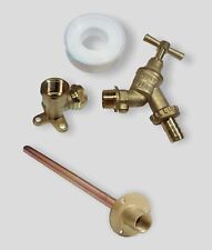 Garden Tap Outside Tap Kit With Brass Wall Plate Elbow or Through plate pipe for sale  TODMORDEN