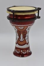 Used, Darbuka Drum 8'' Tall Red & White Metal Etched Design for sale  Shipping to South Africa