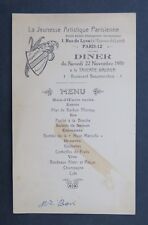 Menu november 1930 d'occasion  Expédié en Belgium