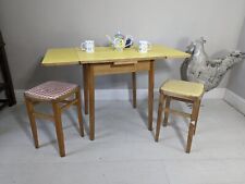 Used, Solid Beech & Formica Retro Extending Table Vintage Mid-Century 2 Stools  for sale  Shipping to South Africa