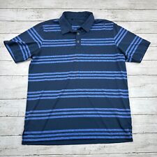 Adidas Golf Performance Blue Striped Polo Shirt Mens Size Large Short Sleeve for sale  Shipping to South Africa