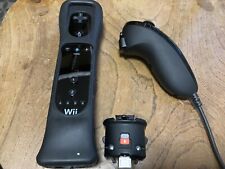 Black Nintendo Wii Remote & Motion Plus Attachment + Nunchuck +Wiimote for sale  Shipping to South Africa