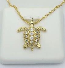 Usado, Pingente em forma de tartaruga folheado a ouro amarelo 14K 1,5 ct corte redondo diamante criado em laboratório comprar usado  Enviando para Brazil