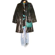 Black leather trench for sale  Turner
