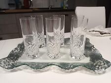 Set 6 bicchieri highball cristallo tumbler vassoio Ivat Glassware made in Italy segunda mano  Embacar hacia Argentina