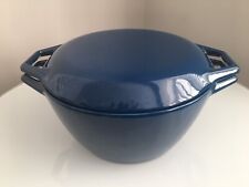 Retro Mid-Century * Nacco * Denmark Cast Iron Casserole Blue 2-Litre, used for sale  Shipping to South Africa
