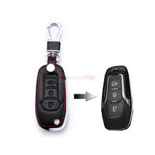 Usado, Bolsa de couro preta com 3 botões controle remoto capa chave de carro para Ford Edge Explorer comprar usado  Enviando para Brazil