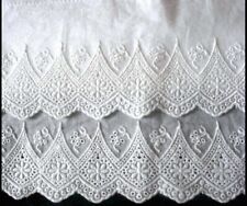 Nueva funda de almohada de encaje bordada blanca algodón satén estándar reina rey uno M6# segunda mano  Embacar hacia Argentina