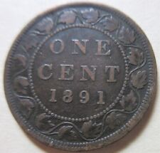 Moneda de centavo grande de Canadá de 1891. PENNY DE FECHA CLAVE 1p 1c Victoria (RP), usado segunda mano  Embacar hacia Argentina