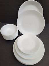 Large 42 pc Dinner Service Set for 10 Corelle Winter Frost Plates Platters Bowls for sale  Shipping to South Africa
