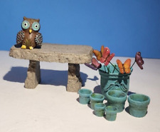 Miniaturas de jardim de fadas vasos de banco coruja e borboletas caprichoso, exibição de jardim comprar usado  Enviando para Brazil
